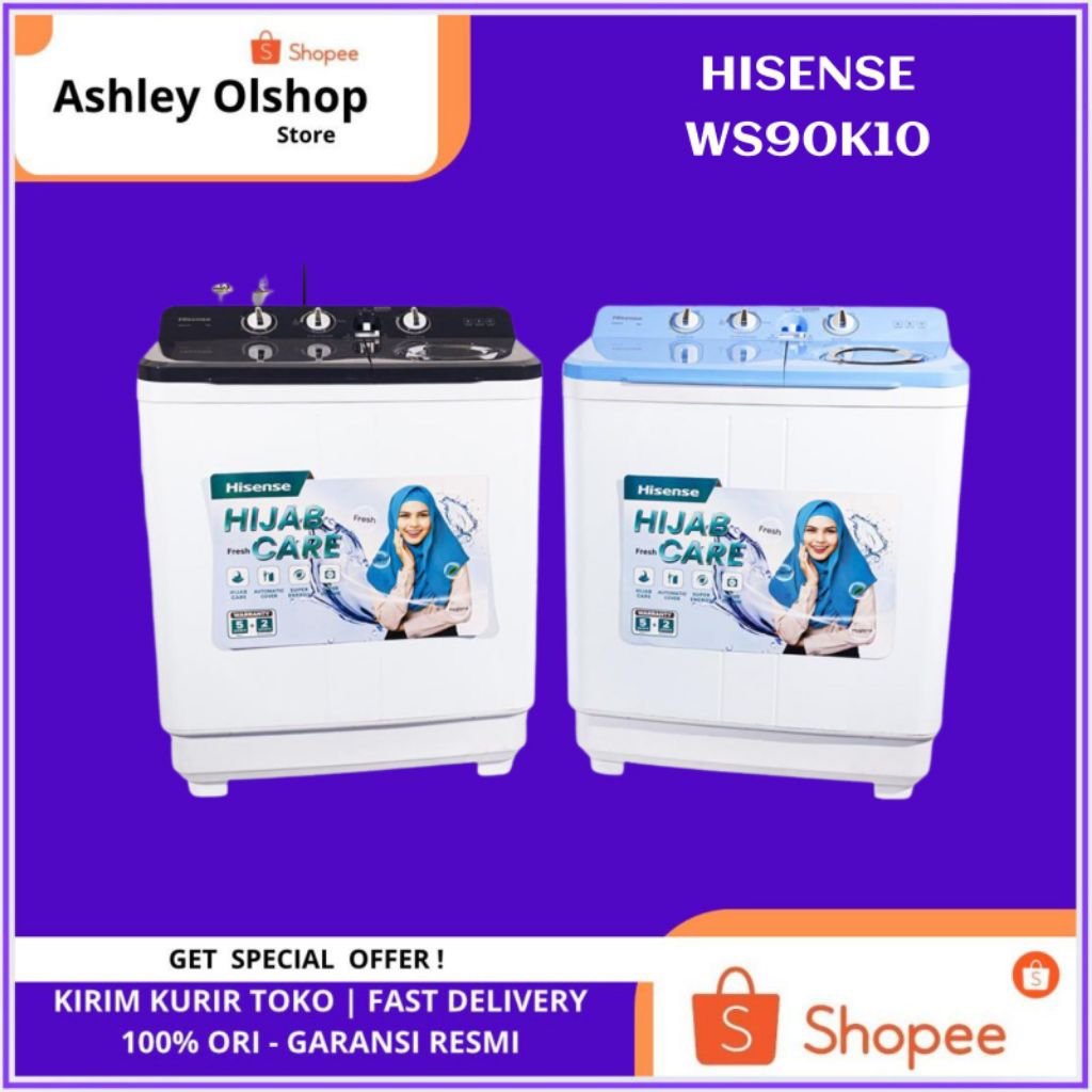 Mesin Cuci 2 Tub Hisense WS90K10 Hijab Care Mesin Cuci 2 Tabung WS90K10 Hisense 9 Kg