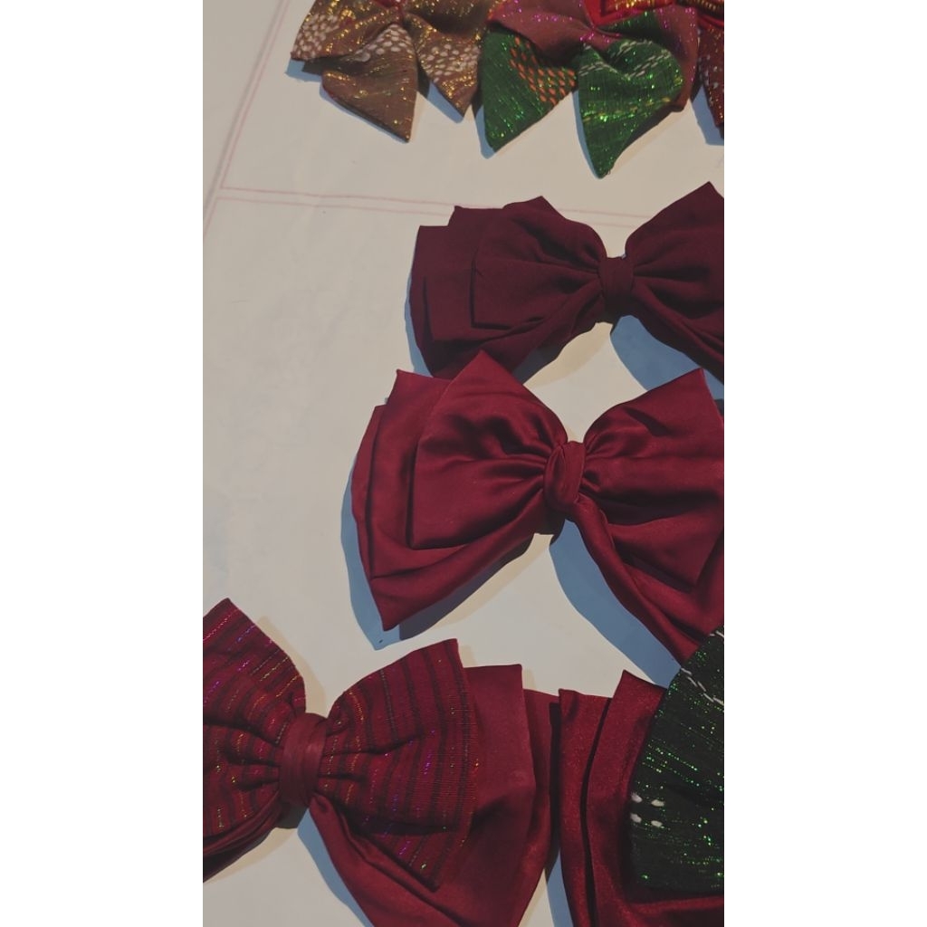 jepit rambut model pita bahan satin dan ulos