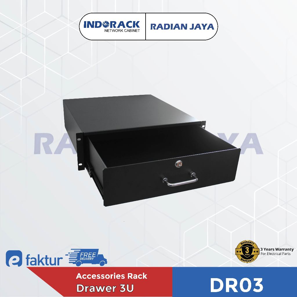 Indorack Accessories Drawer 3U Depth 460mm Rackmount Drawer Laci Rak Server - DR03