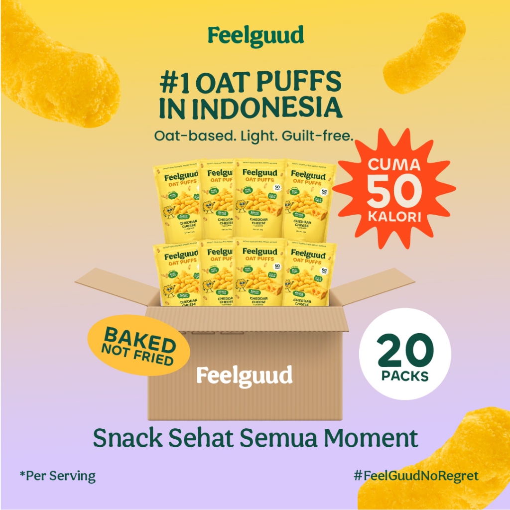 Feelguud Snack Sehat - Bundle isi 20 x 40g - Keju Cheddar + Rumput Laut + Jagung Bakar + Black Truff