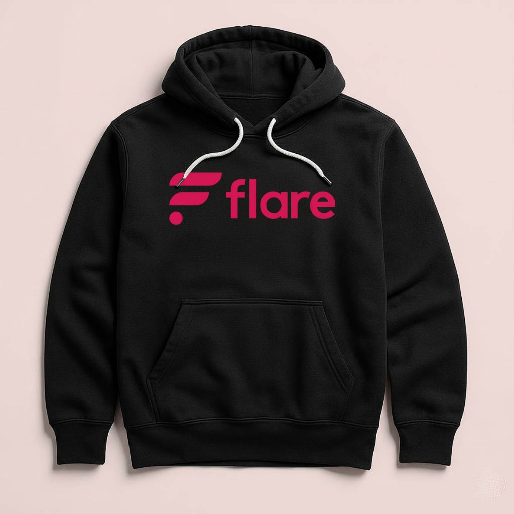 Hoodie Unisex Sweater Fleece Black Cloth Flare Crypto FLR