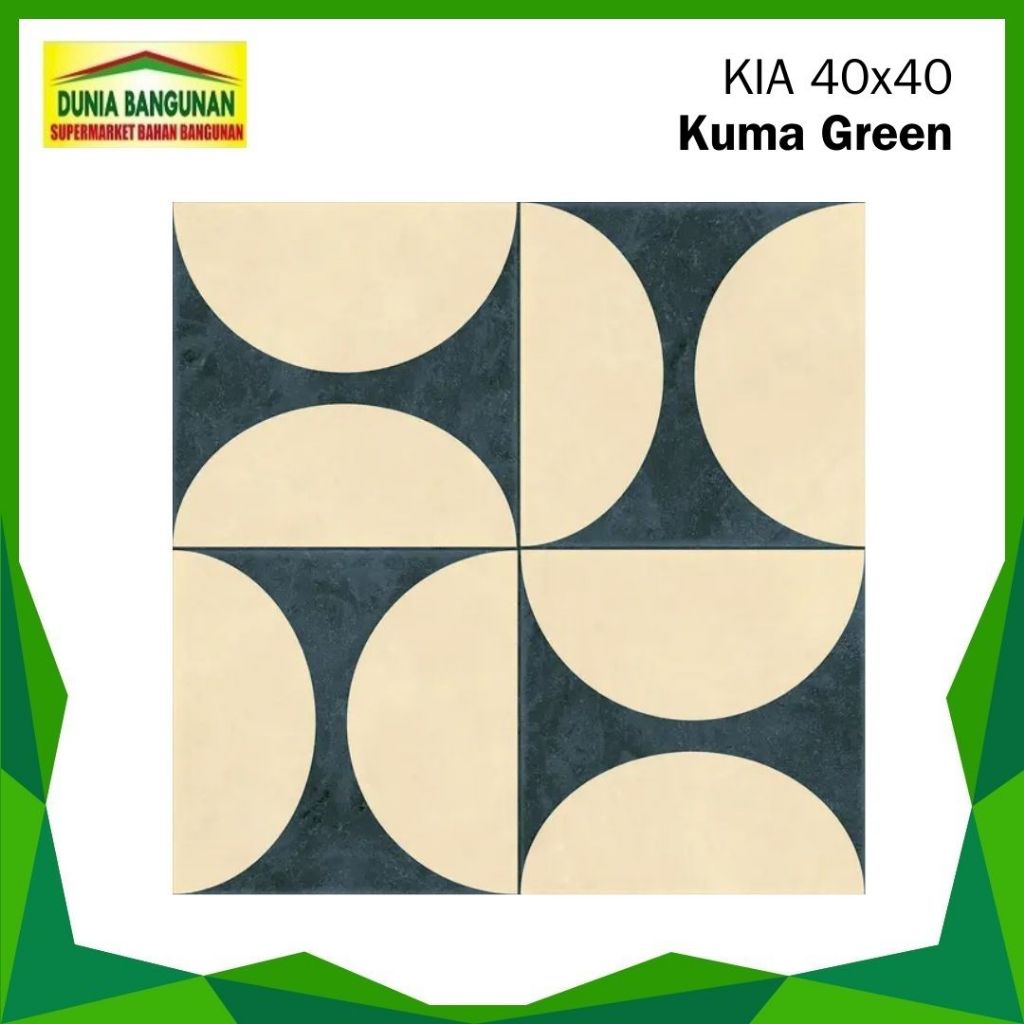 Keramik 40X40 Lantai KIA Kuma Green Keramik Lantai Doff Keramik Dapur Teras