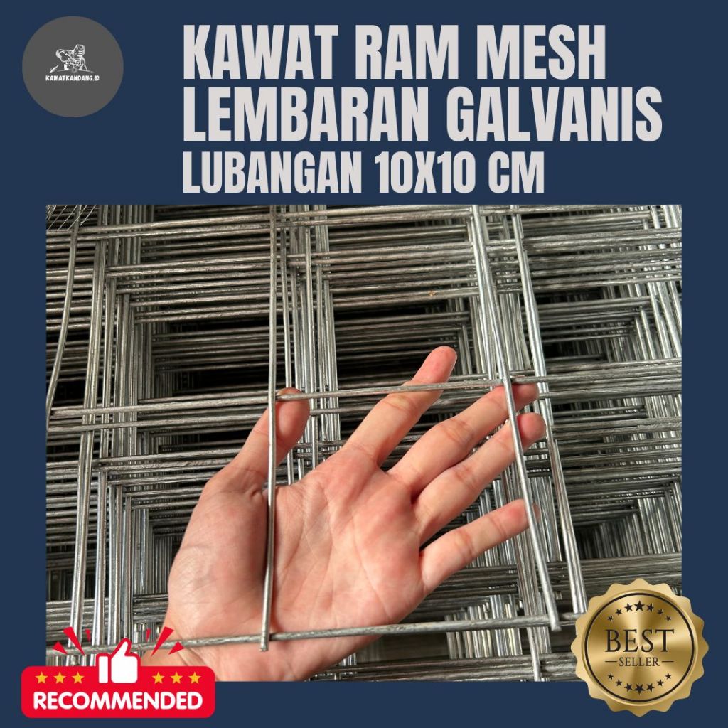 Kawat Ram Mesh Galvanis Lembaran Lubangan 10x10 cm Tebal Kawat 3mm dan 4mm | Variasi Ukuran