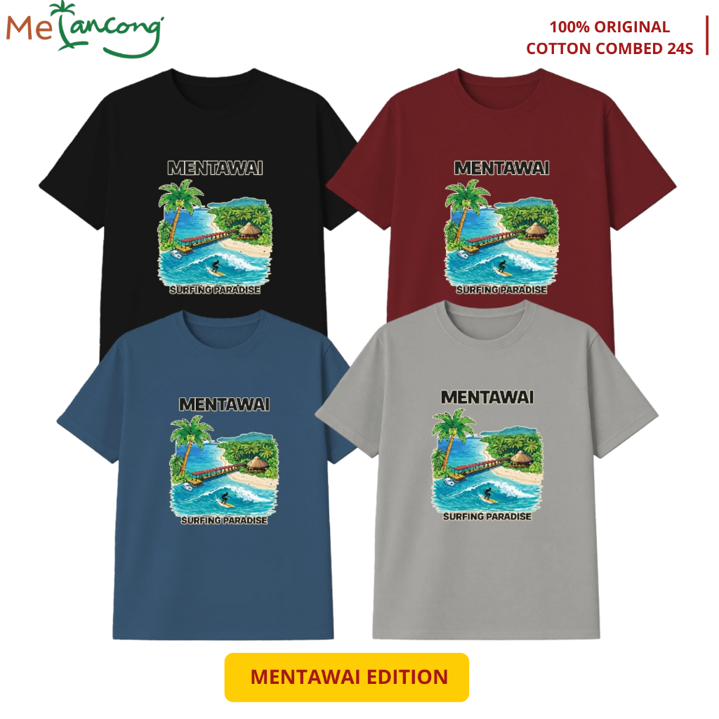 T-shirt Kaos Lengan Pendek Baju Pria Wanita Combed Cowok High Kain Bali KSMW01