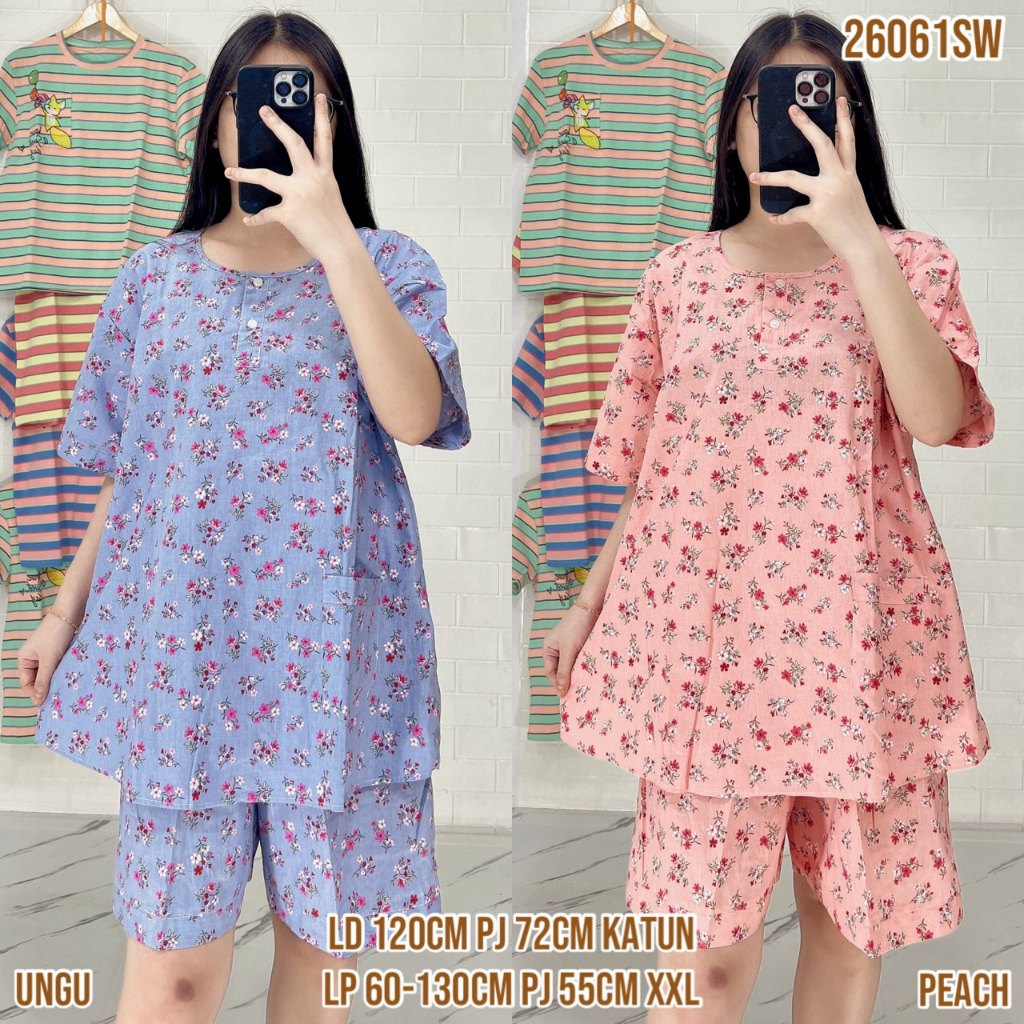 Baju Tidur Merlin HP XXL Jumbo Setelan Katun Motif karakter  - Bahan Katun Premium