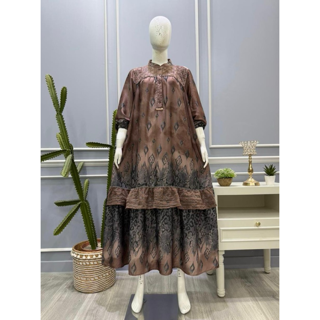 Gamis salvina katun bordir terbaru