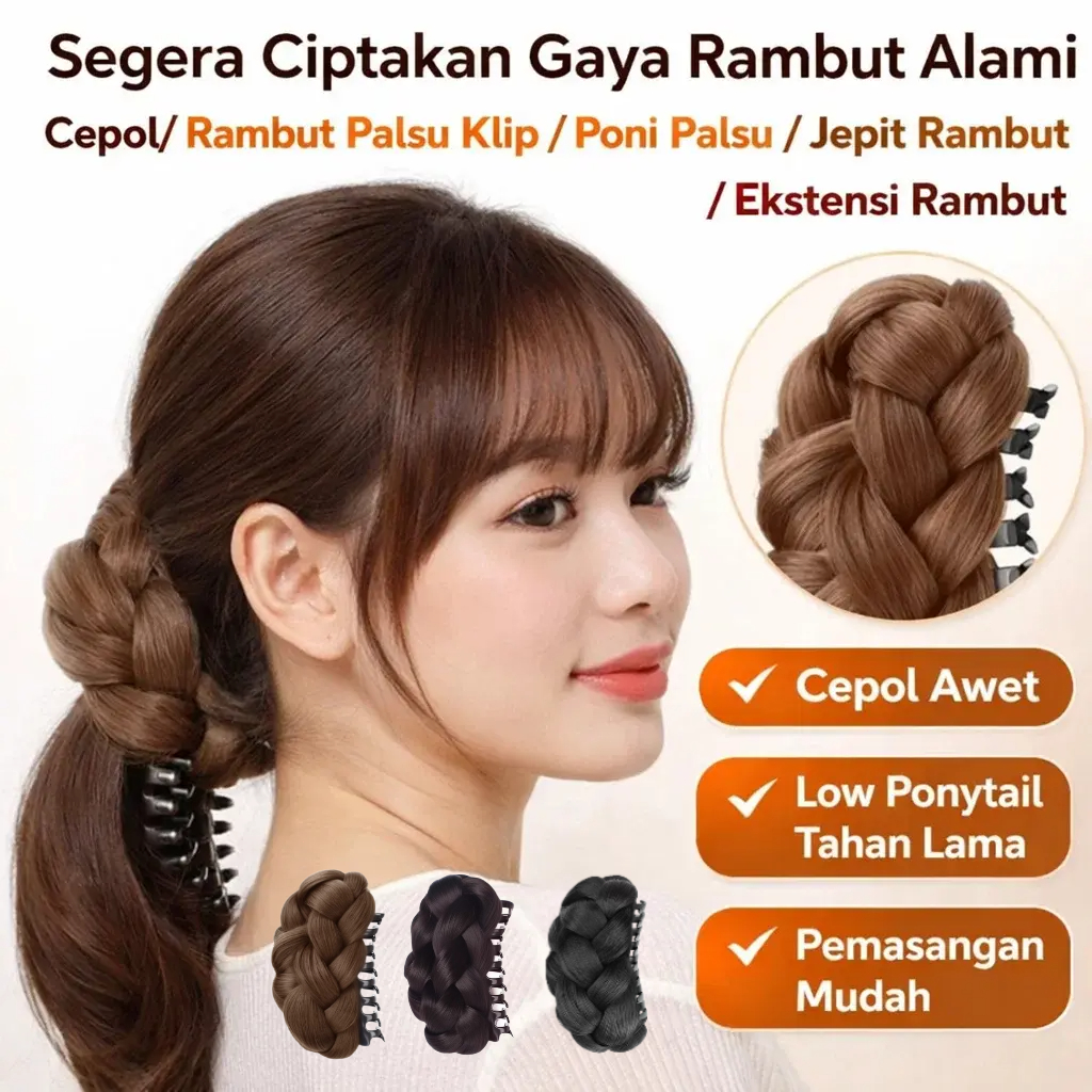 COD/Fashion Terbaru [Tatanan Rambut Instan 3 Detik] Rambut Poni Sintetis/Hair Clip Poni/Jepit Rambut