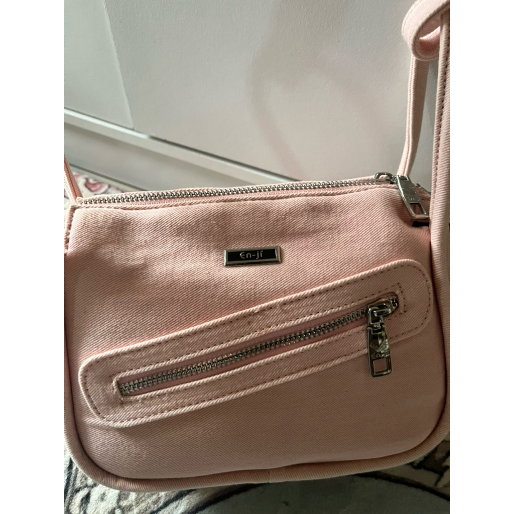 Preloved Enji Pink Denim Shoulder & Sling bag
