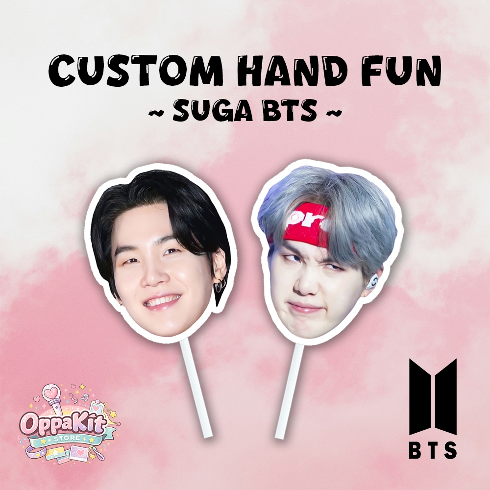 Custom Kipas Muka Fan Face Hand Fun Kipas Wajah Kpop - Suga BTS