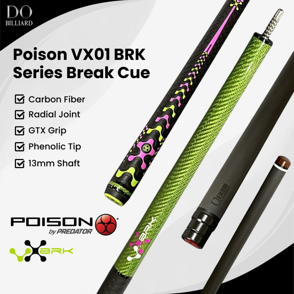Stick Billiard POISON VX1 BRK SERIES Break - Jump Break Cue Carbon Fiber Shaft / Stick Poison VX1 BR