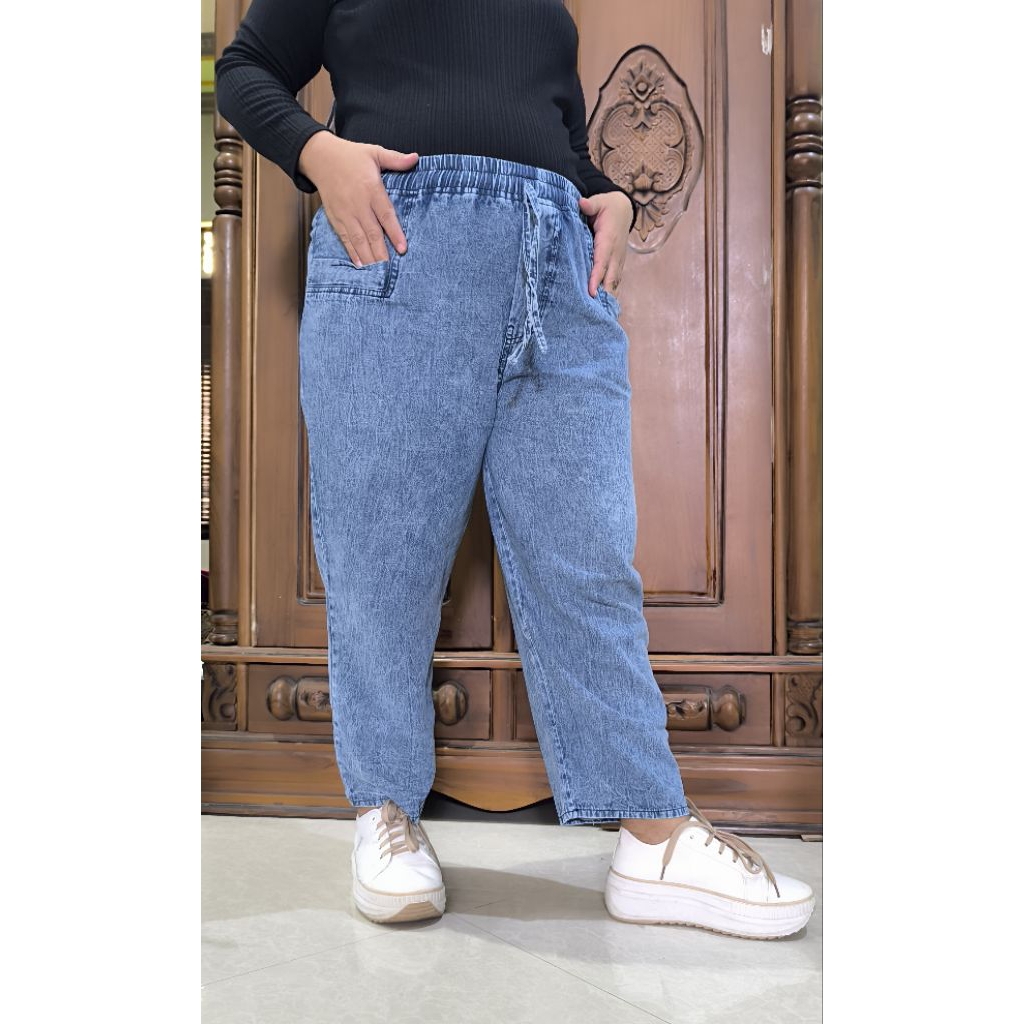 CELANA HARUKA BAGGY JEANS WANITA | BAGGY PANTS 7/9JEANS  | MONICA JEANS WANITA | adem, nyaman dipake