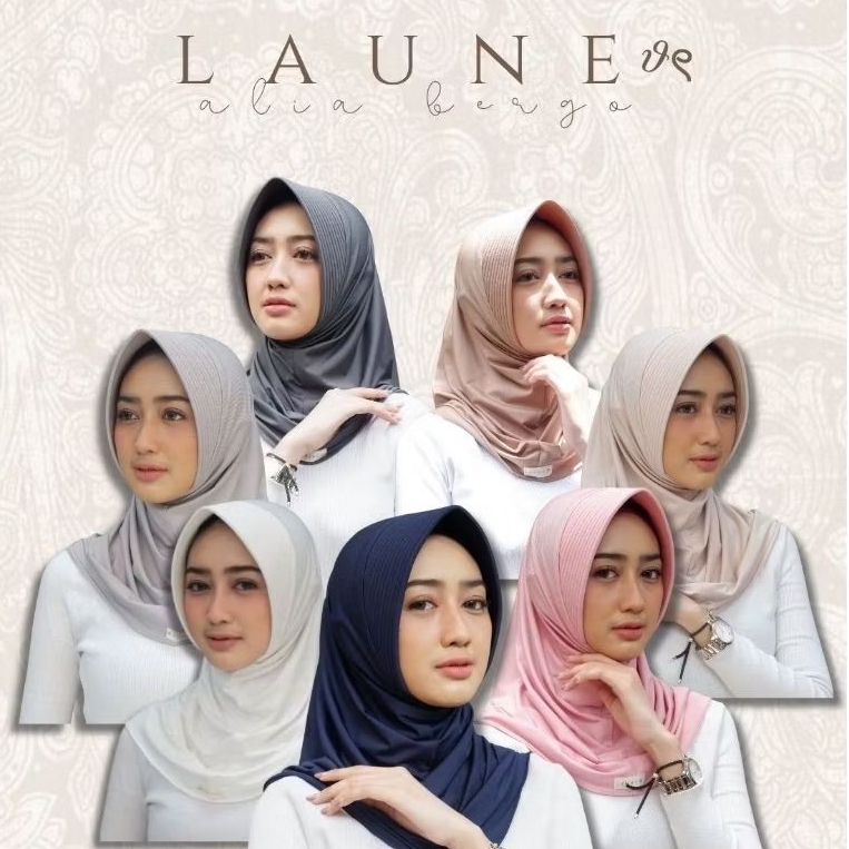 Laune Hijab-Alia Bergo Bahan Lycra Premium