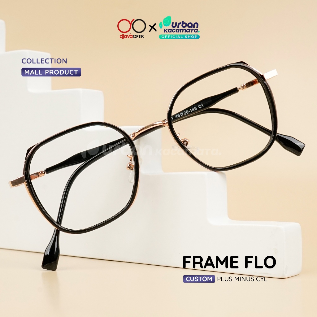 URBAN KACAMATA - Frame Flo - Kacamata Kotak Mall Khusus Minus -4,25 s/d -6,00