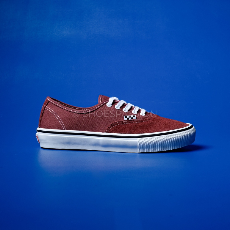 Vans Skate Authentic Burgundy White Original - Sepatu Vans Authentic Skate Classics Maroon Resmi Sto
