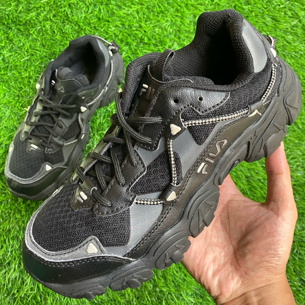 FILA Fluid Full Black Mesh sneakers shoes size 39