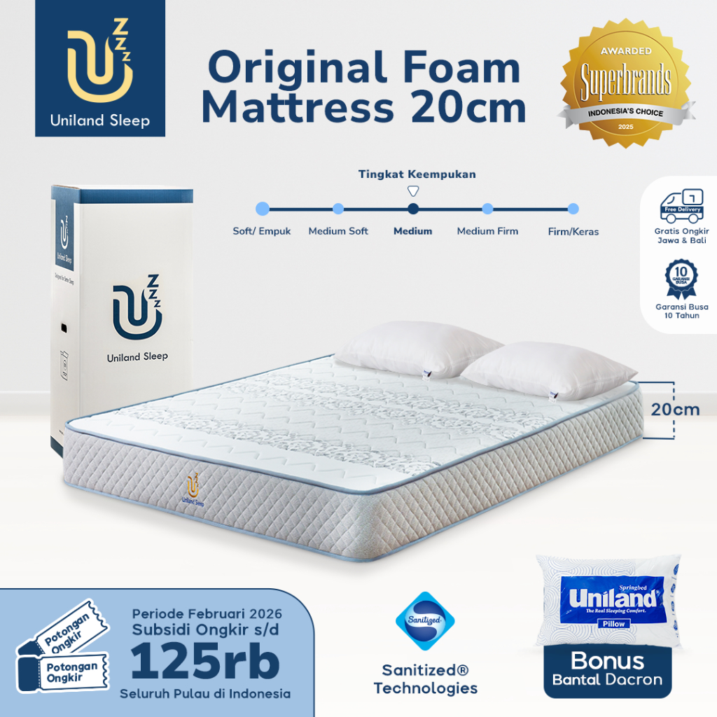 Uniland Sleep 100x200 / Single Size / Kasur Busa / Pocket Spring