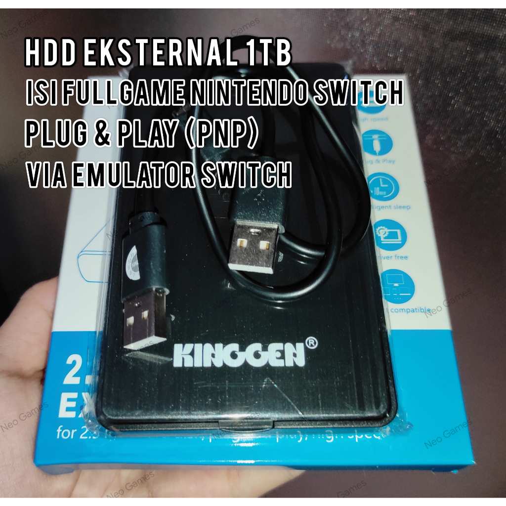 HDD Eksternal 1TB Isi Game Nintendo Switch | Siap Main di PC Emulator & Konsol
