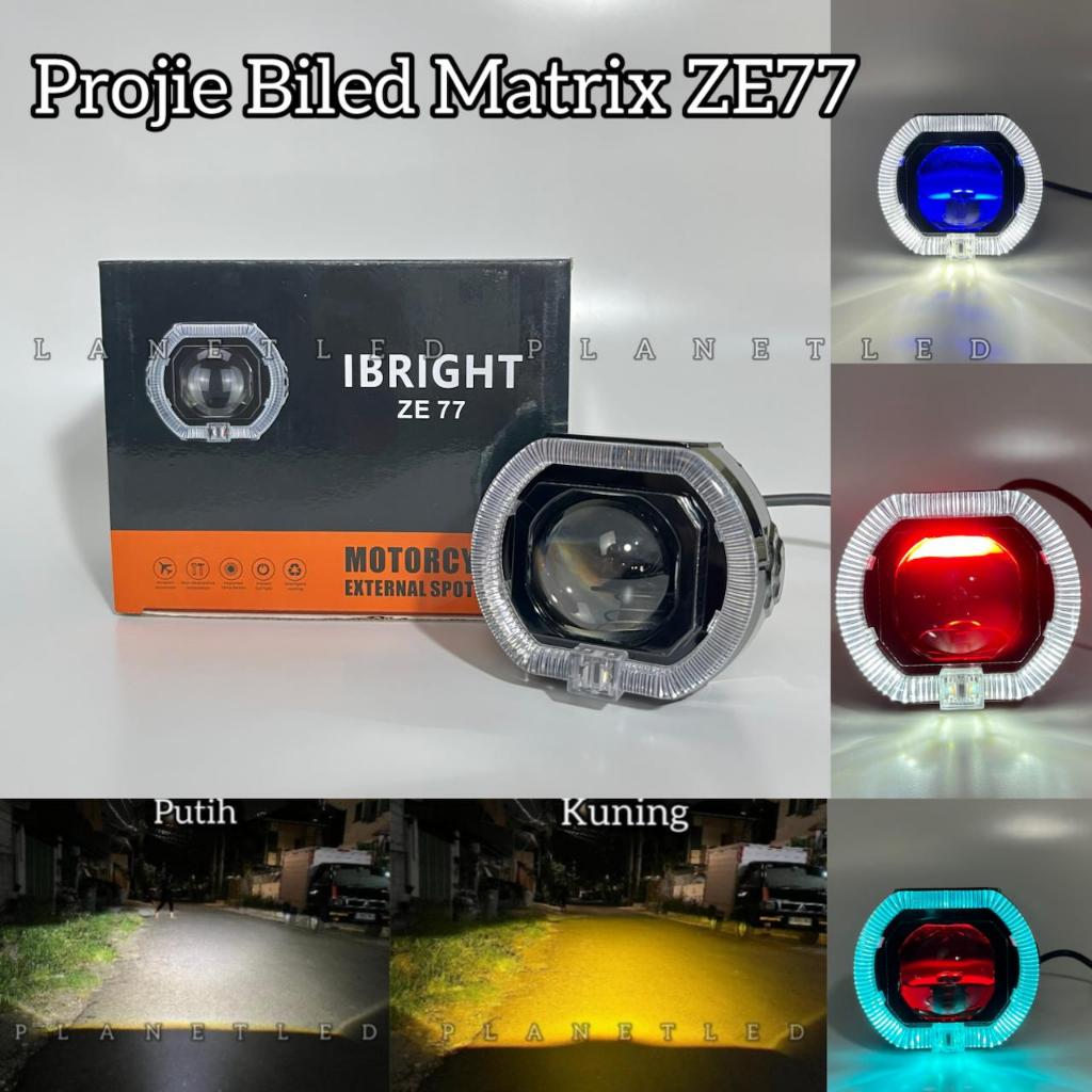 IBRIGHT - Lampu Projie Biled Matrix ZE77 Putih & Kuning