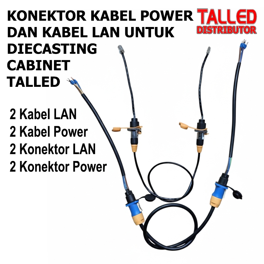 KONEKTOR KABEL POWER DAN KABEL LAN UNTUK DIECASTING CABINET TALLED
