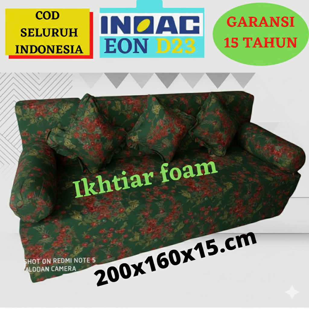 Sofa bed busa inoac sofabed ukuran nomor 2 sofa lipat busa inoac 200x160x15 cm garansi anti kempes