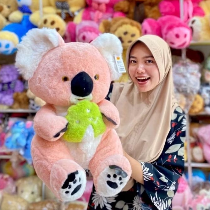 BONEKA KOALA JUMBO PINK CUTE MAKAN SAYUR BONEKA MEWAH  KWALITAS IMPORT MERK KIYUE