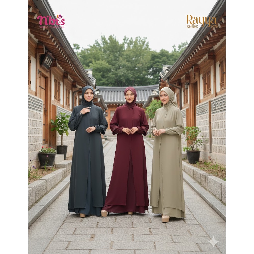 GAMIS DRESS BUSANA MUSLIM WANITA DEWASA REMAJA MODEL KIMONO OUTER MENYATU BESTSELLER TERBARU WARNA T