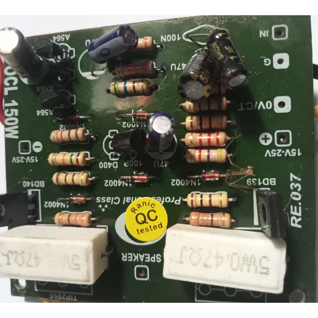 Modul Power Amplifier OCL 150W (Mono)Power amplifier rakitan dengan rangkaian OCL non-IC, menghasilk