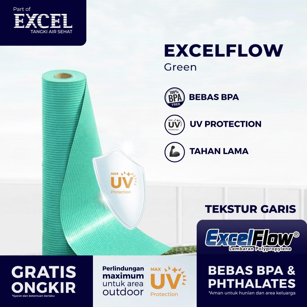 Fiber Pagar Rumah Grahaexcel type EXCELFLOW - Penutup Pagar Fiber Roll PP | Dengan UV PROTECTION - G