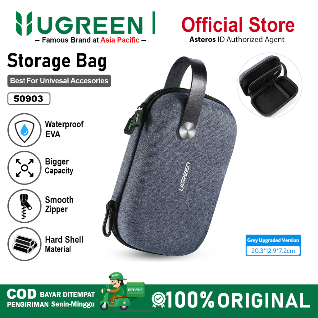 UGREEN Travel Storage Hard Case Pouch Tas Gadget Waterproof Eva 50903