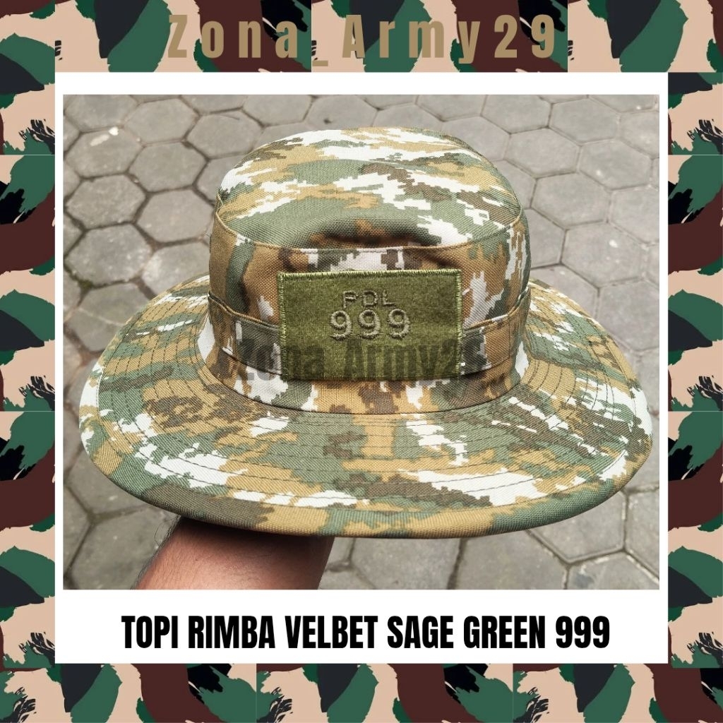 TOPI RIMBA VELBET SAGE GREEN 999 ALLSIZE KAWAT
