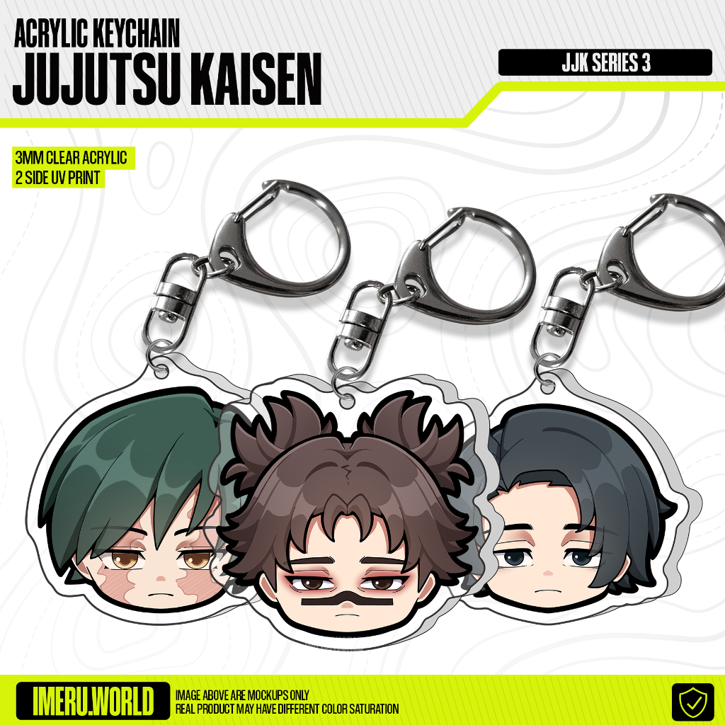 Anime Acrylic Keychain Head Icon Jujutsu Kaisen Seri 3 Choso Yuta Maki Fanmerch By IMERU World