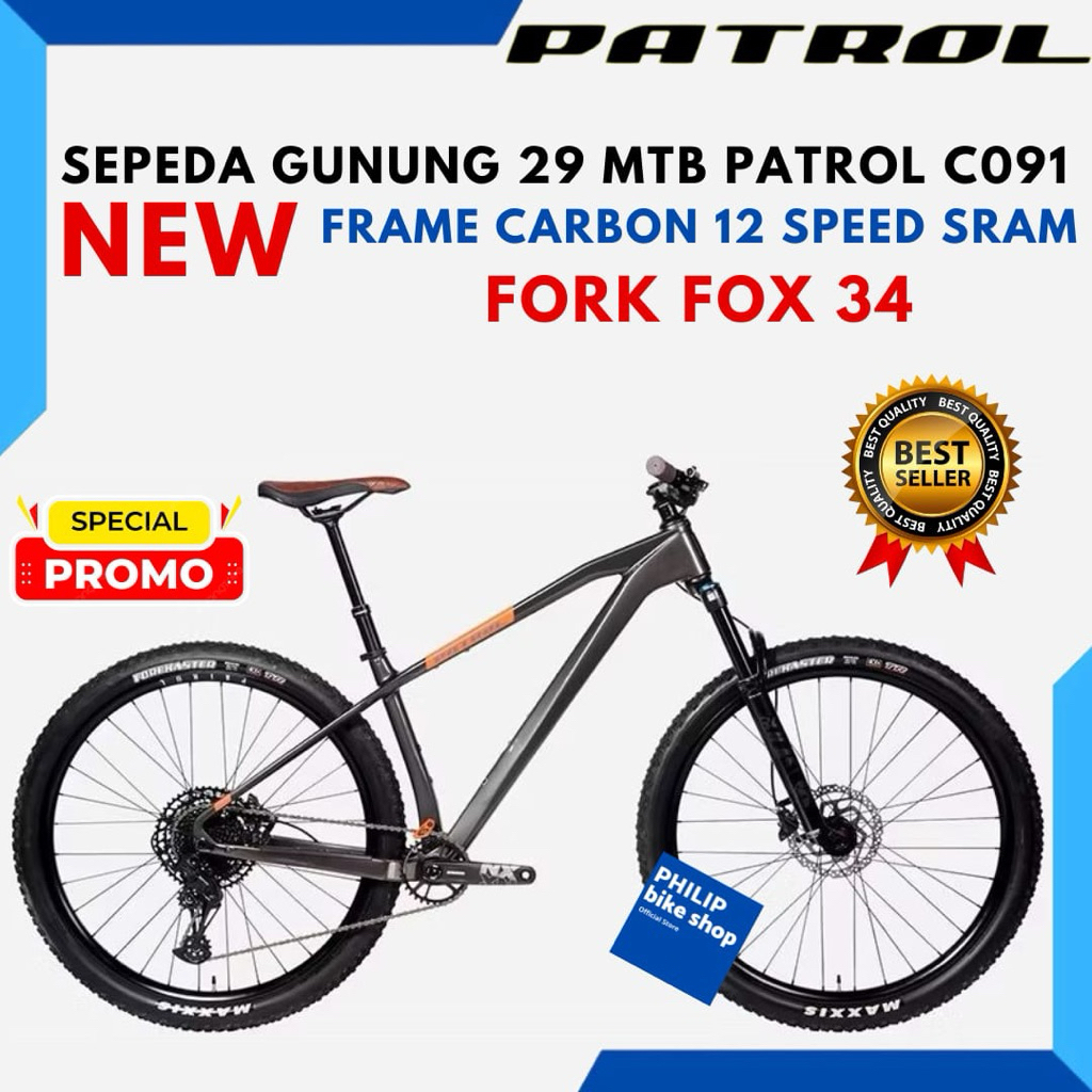 Sepeda Gunung MTB Carbon PATROL C091 12 Speed Bike