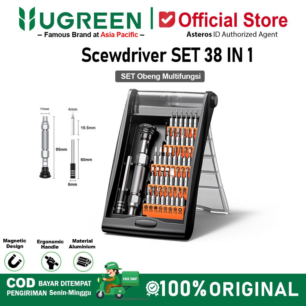 UGREEN Set Obeng Service 38 in 1 Magnetic Obeng Repair Tools Multifungsi