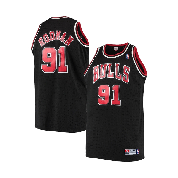 JERSEY BASKET RODMAN #91 BULLS HITAM
