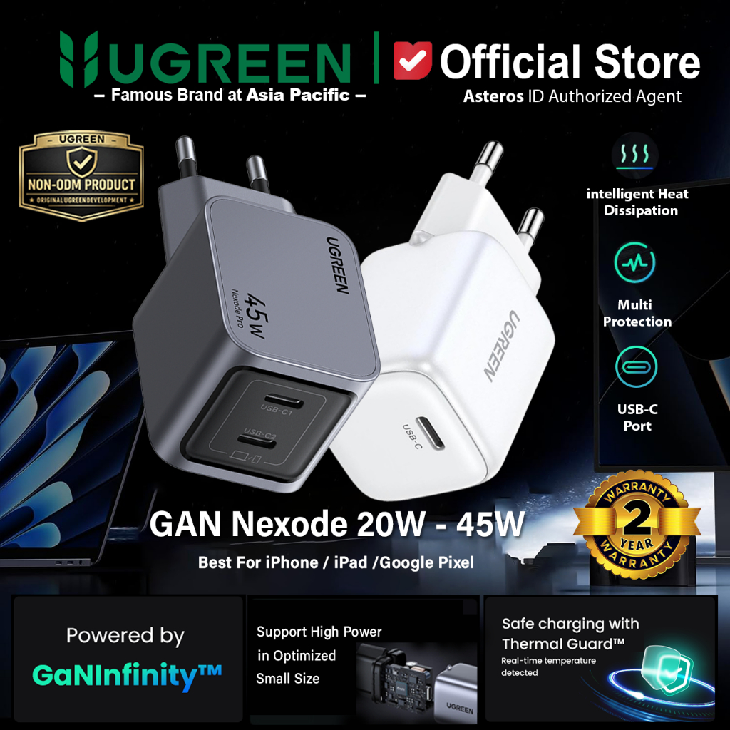 UGREEN Wall Charger Mini GaN PD Type C Fast Charging 20w 30w 45w