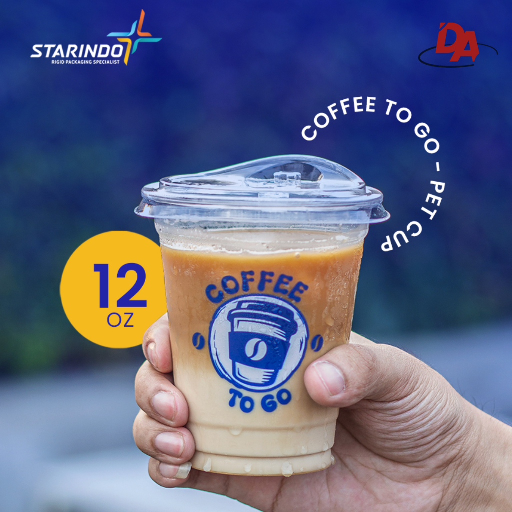 Gelas Cup PET 12oz 14oz - LID STRAWLESS STARINDO - TUTUP DIJUAL TERPISAH - GELAS PET