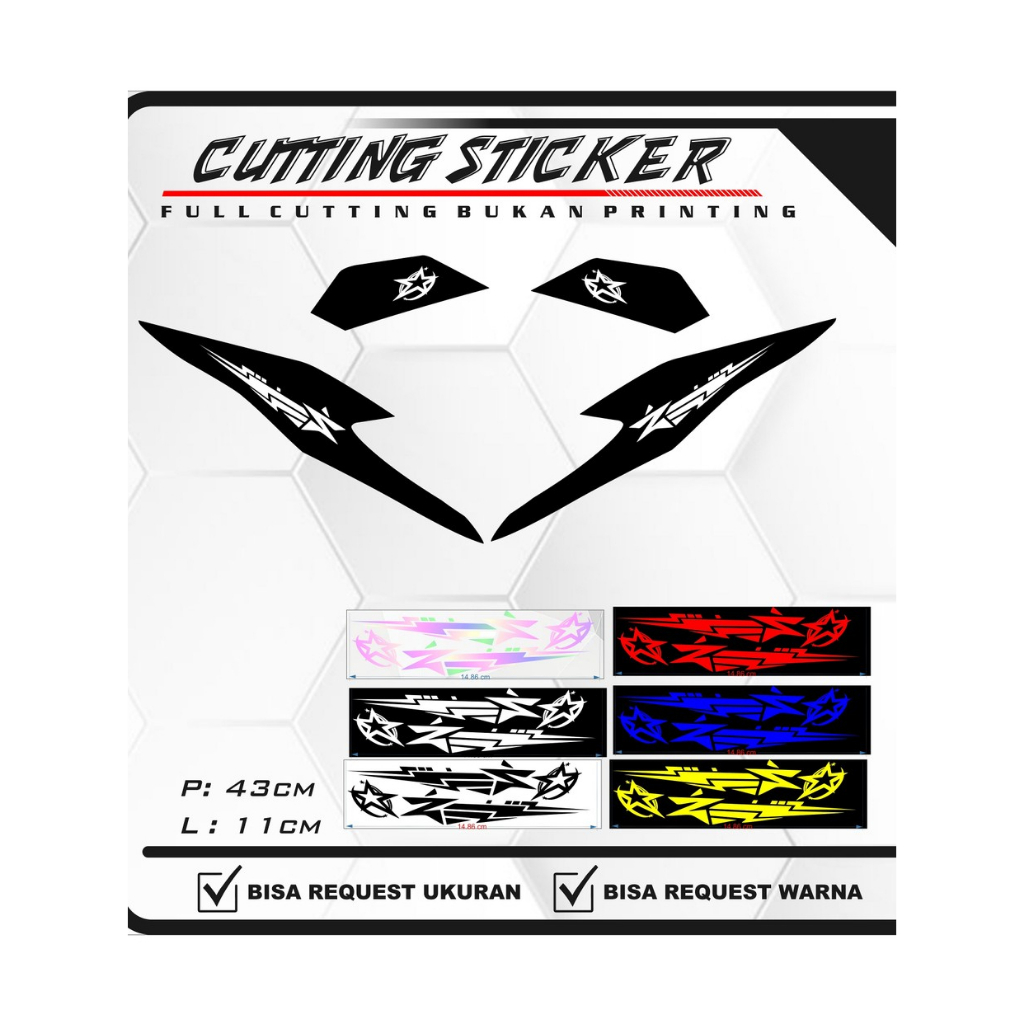 STIKER CUTING BINTANG MOTOR BEAT,VARIO,NMAX,PCX,DLL.