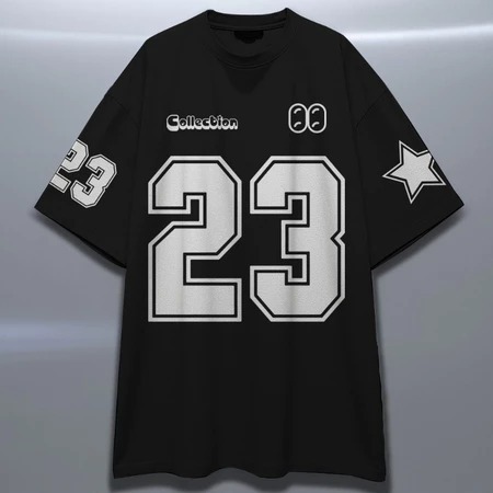 LC - T-Shirt Oversize Pria & Wanita AXELLE Vintage Number 23 Full Printing (LD110 P67)