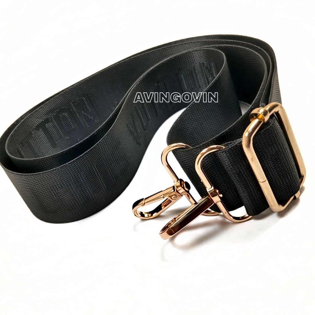 Strap Tali Tas Selempang Hitam Lebar 4cm Motif Elpi