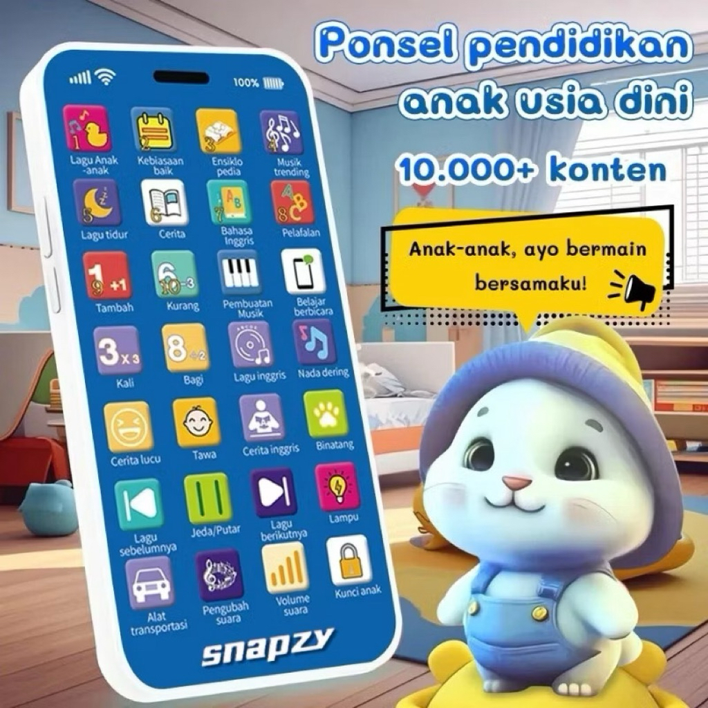 PROMO TERBARU MAINAN TELEPON HP IPHONE ANAK 28 / 36 TOMBOL ANAK MAINAN SMART HP ANAK ANAK MAINAN