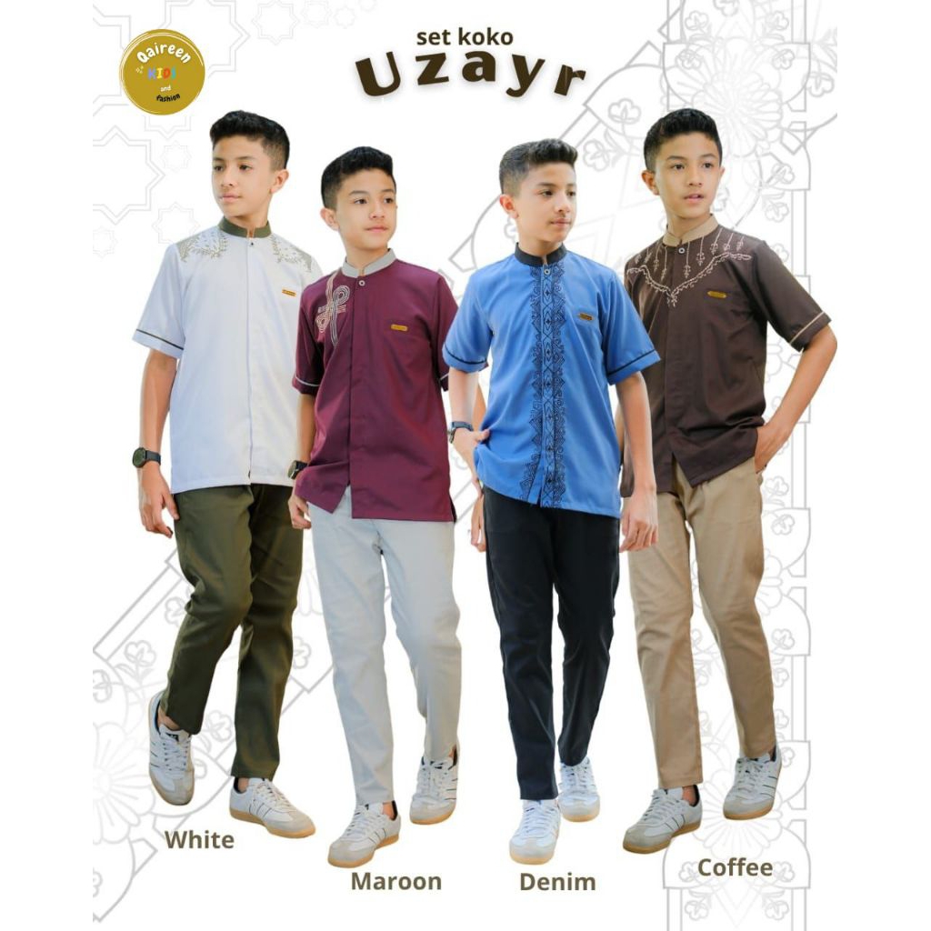 [ ata.id kids ] Uzayr setelan kemeja koko muslim anak laki-laki by Qaireen