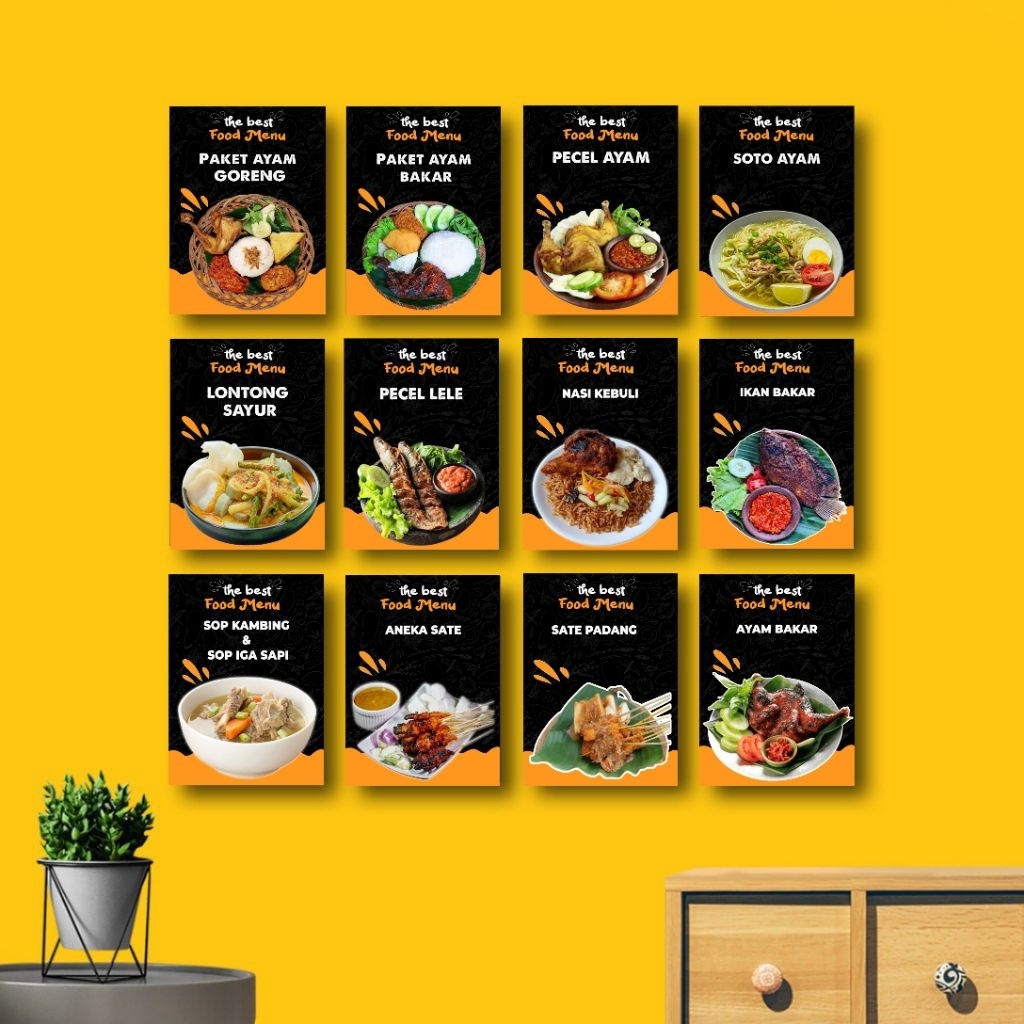 Pajangan Dinding Menu Makanan Poster Warung Rumah Makan Hiasan Dinding Dapur Aesthetic