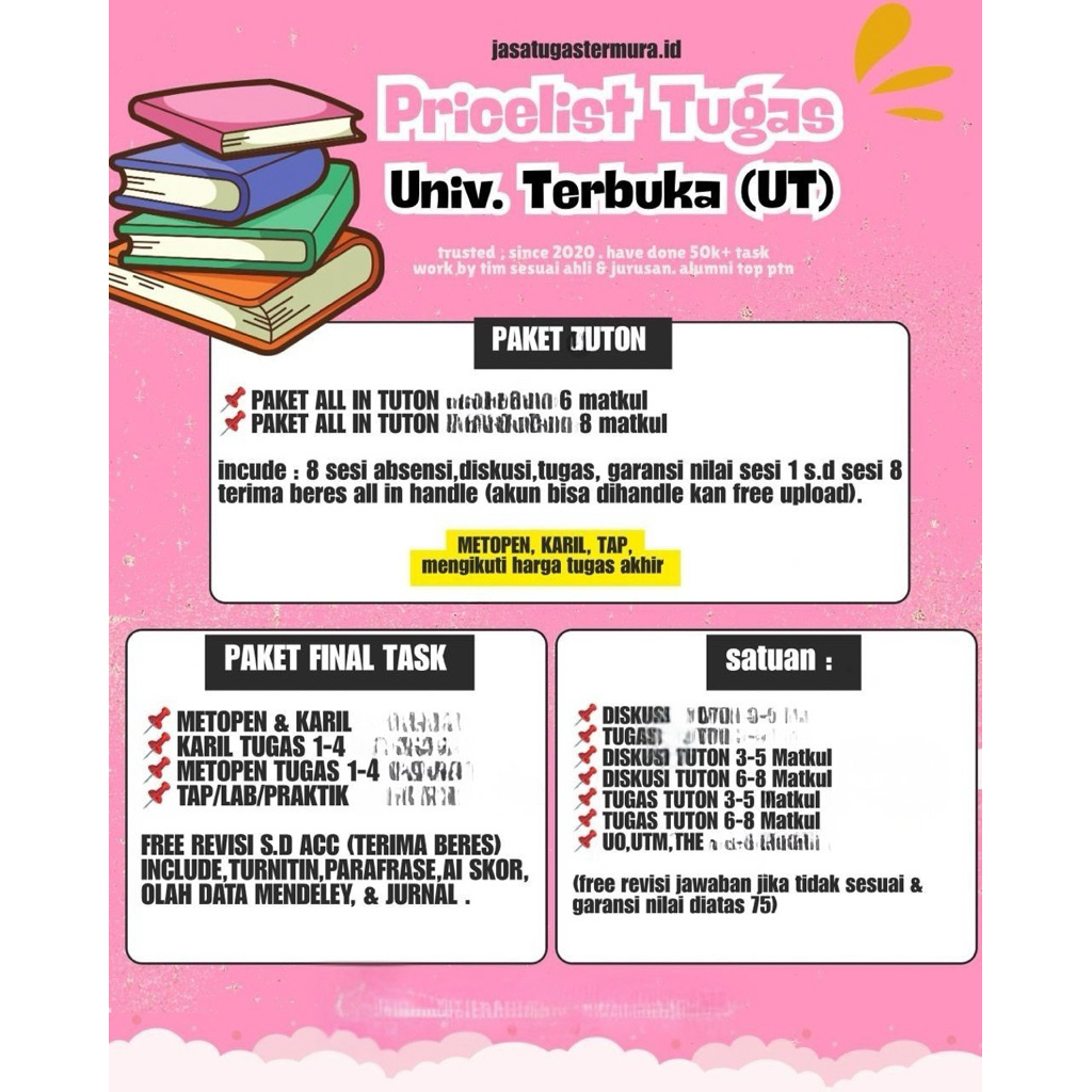 Jas Pembuatan UT Tugas Universitas Terbuka Almet UT