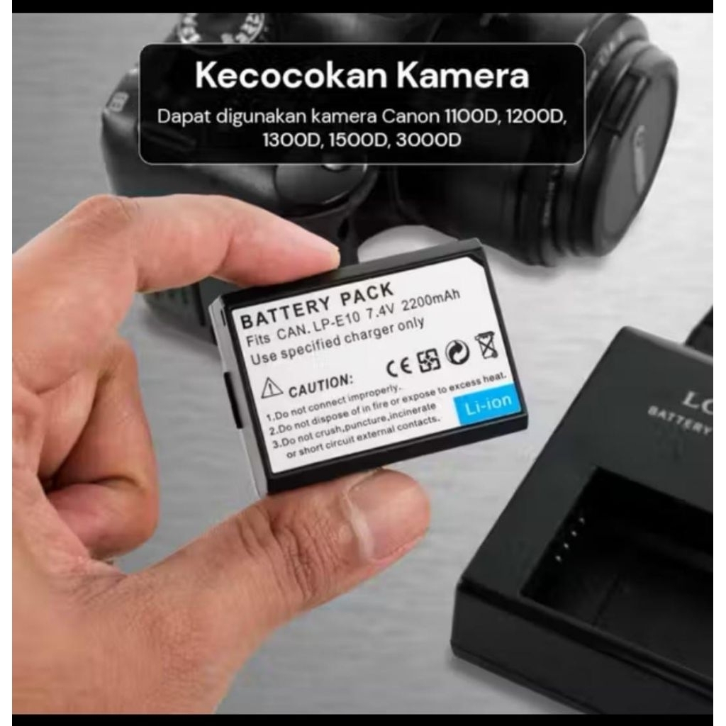 PROMO Baterai Camera Canon LP-E10 Original 100% 22000Mah  untuk Canon 1100D 1200D 1300D 1500D 3000D 