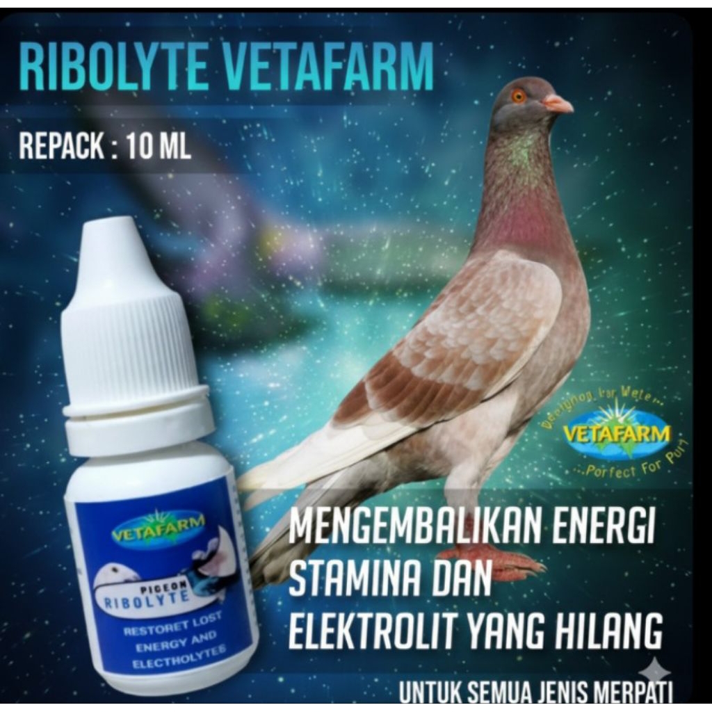 VETAFARM REBOLYTE ORIGINAL 100% ISI 10ML DOPING MENAMBAH STAMINA MERPATI