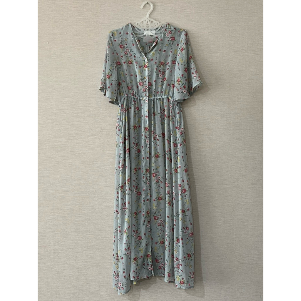 OUTER/DRESS BUNGA-BUNGA serut pinggang Ori