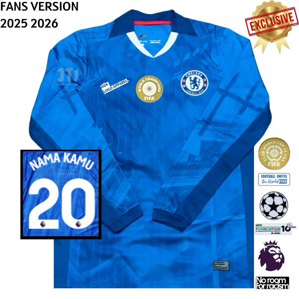 Jersey Chelsea Home Longsleeve 2025 2026 - Jersey Chelsea Lengan Panjang Grade Original