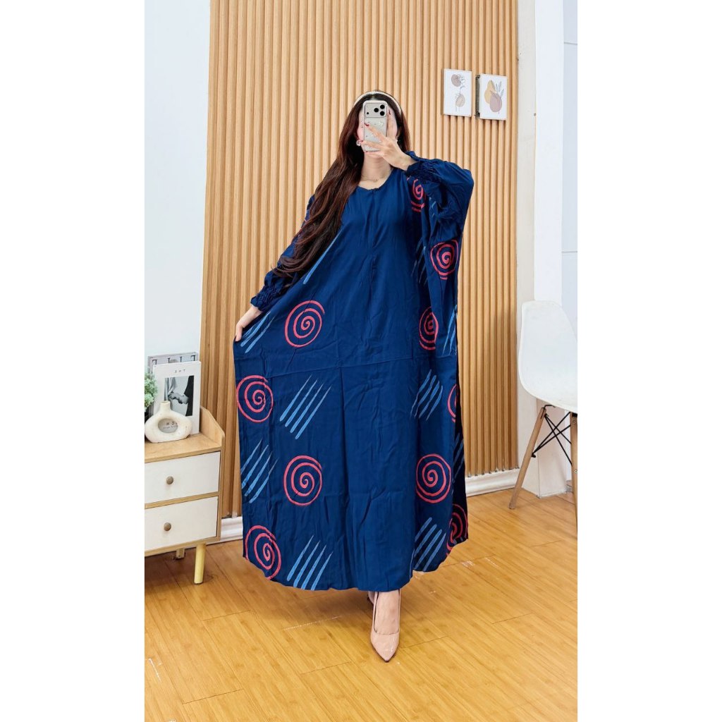 Kaftan Batik Lukis Jumbo Rayon Super Premium Batik Pekalongan Kekinian Terbaru Tebal Adem LD 150 PB 