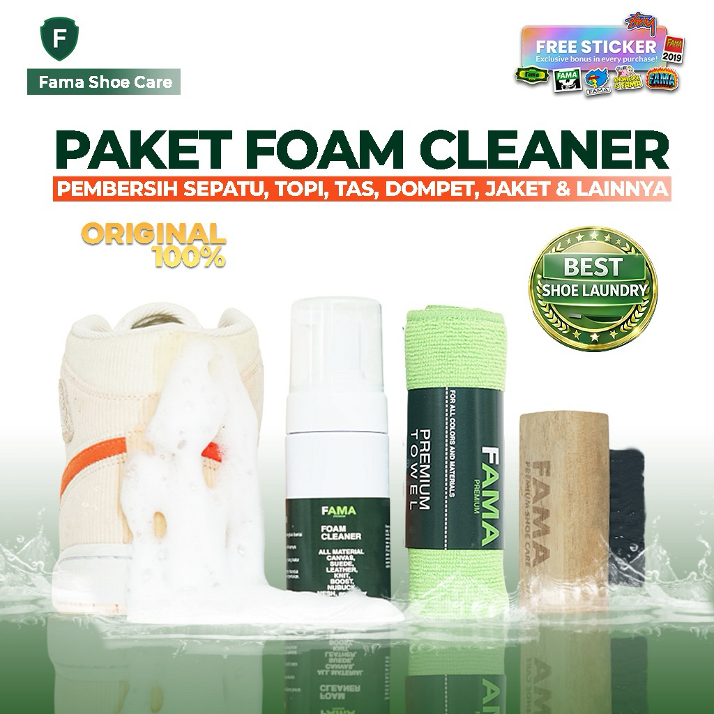 FAMA-Paket Foam Cleaner Sepatu-Pembersih sepatu-sabun sepatu-Fama Shoes Cleaner-Fama Shoe Cleaner