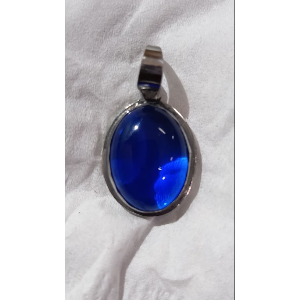 liontin batu king shappire,ring iketan stainles monel